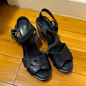 Madewell vintage wooden wedge sandals size 7